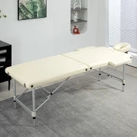 Lettino per Massaggi Pieghevole Professionale, Altezza Regolabile e Borsa di Trasporto, Bianco