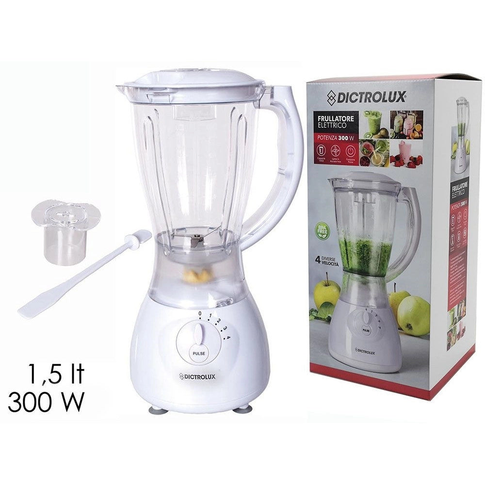 Trade Shop - Frullatore Elettrico Contenitore Da 1,5lt 300w 4 Velocità Con Funzione Pulse Per Frullati -