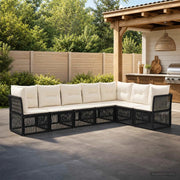 Set Divano da Giardino 7 pz Nero polyrattan 3434233