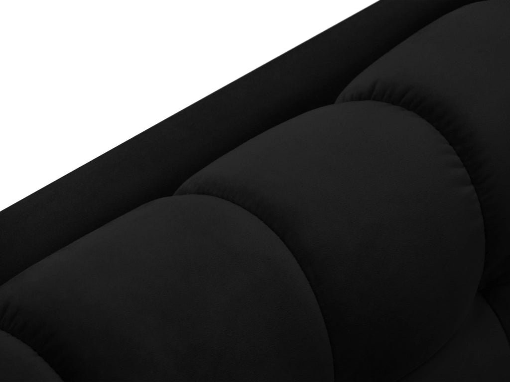 Cosmopolitan Design - Divano angolare sinistro "Bali" 5 posti in velluto nero 