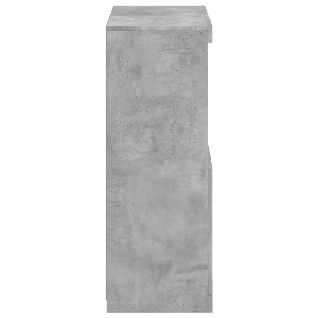 Mobiletto laterale dal design moderno con illuminazione a LED 60,5 x 37 x 100 cm ampio spazio contenitivo legno grigio cemento 02_0049359