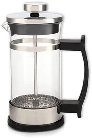 Caffettiera a mano resistente al calore - doppia filtrazione - vetro borosilicato - acciaio inossidabile - macchina per caffè - filtro efficace - set di filtri a francese.