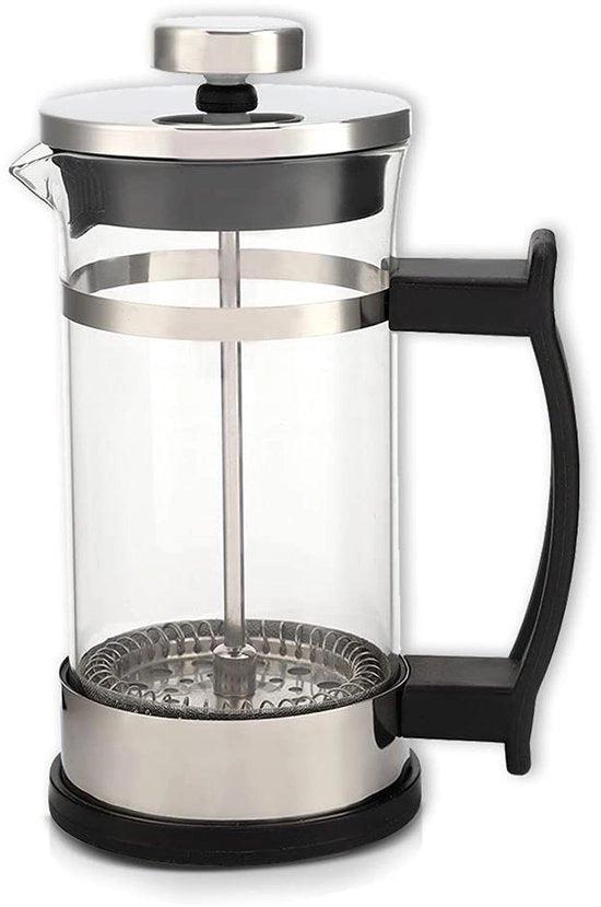 Caffettiera a mano resistente al calore - doppia filtrazione - vetro borosilicato - acciaio inossidabile - macchina per caffè - filtro efficace - set di filtri a francese.