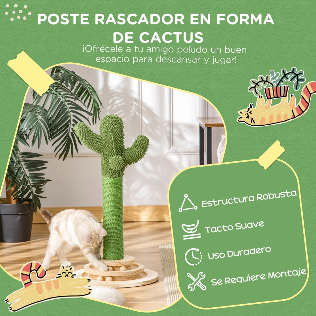 Albero Gratta Gatto Cactus ¨C zephmum ¨C Verde 32x32x60 cm