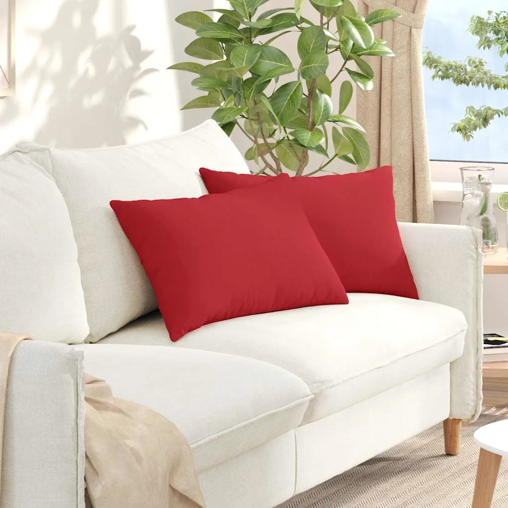 Cuscini da Divano 2 pcs Rosso 60 x 40 cm Tessuto