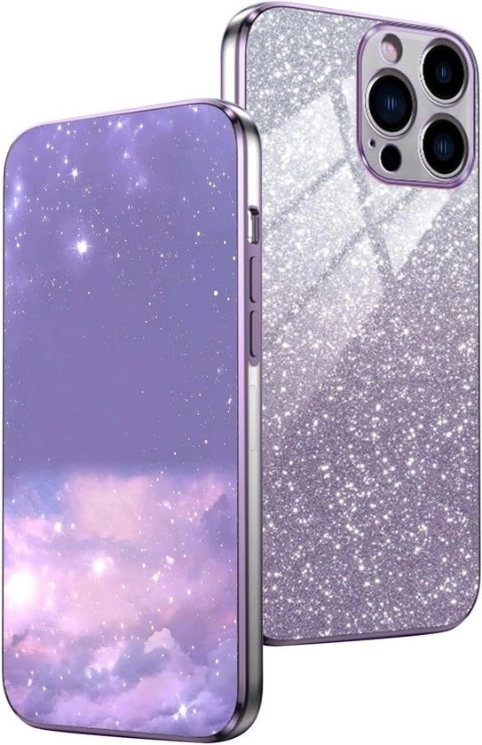 Protezione lucida per smartphone, ultra leggera, resistente agli urti, elegante, lussuosa, viola, compatibile con Oppo Reno14 5G, bumper TPU.
