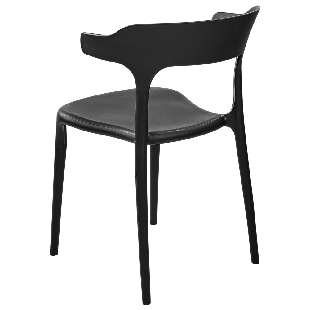 Set di 4 sedie polipropilene resistente colore nero per interno ed esterno stile moderno