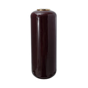 Vaso da terra Art Deco in metallo bordeaux e oro