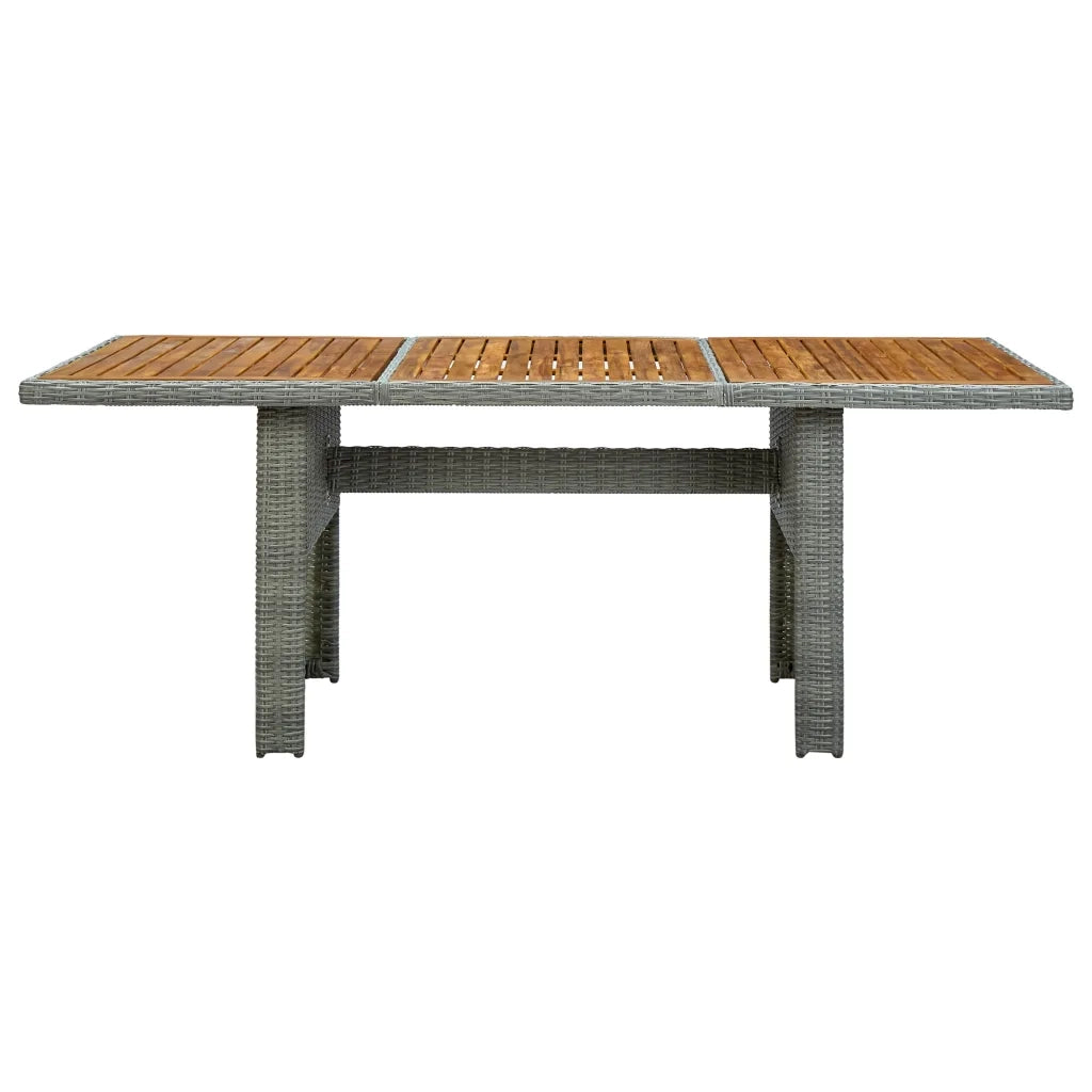 Set Pranzo da Giardino 7pz con Cuscini Polyrattan Grigio Chiaro cod mxl 44333
