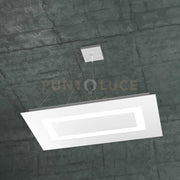 CARPET SOSPENSIONE RETTANGOLARE MEDIA 4+1 LUCI BIEMISSIONE BIANCO 1137-SRM+1-BI