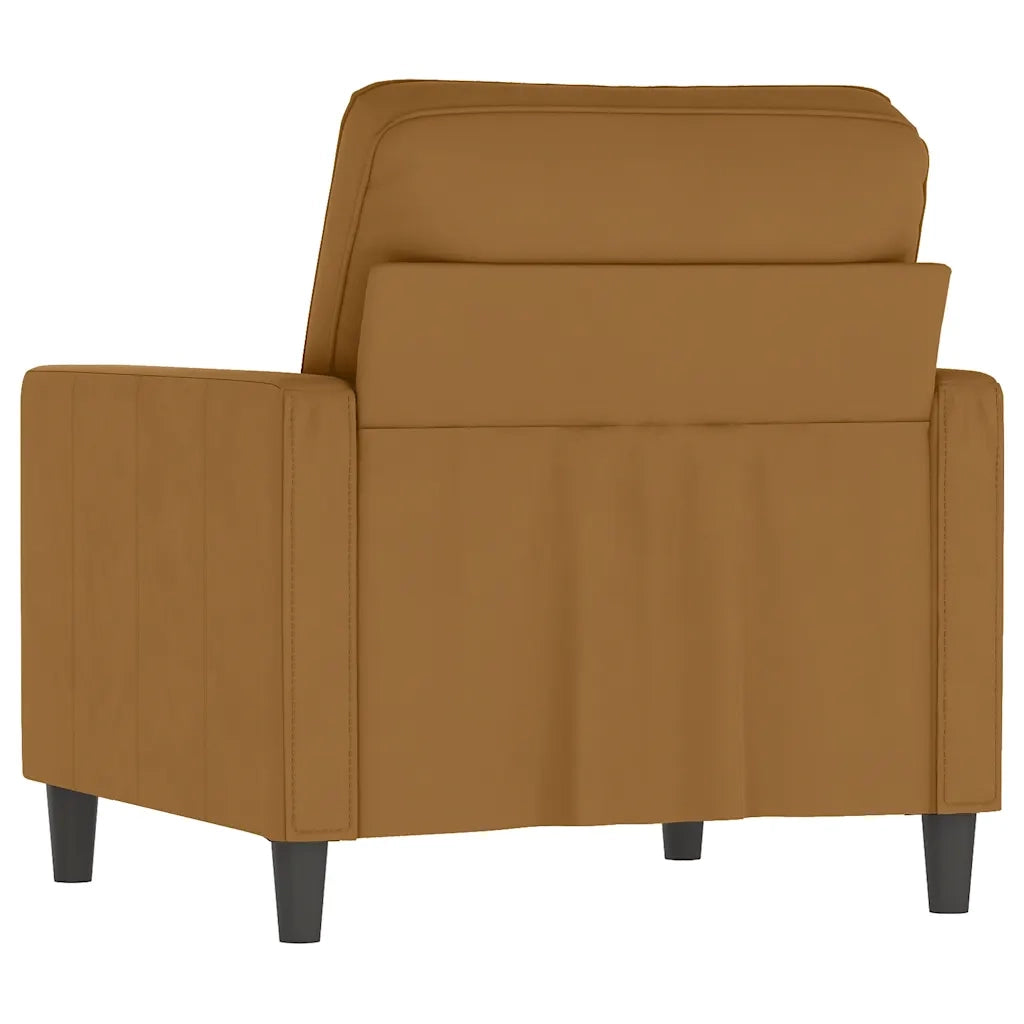 Poltrona-Divano Sedia-Poltroncina Marrone 60 cm Velluto 758100