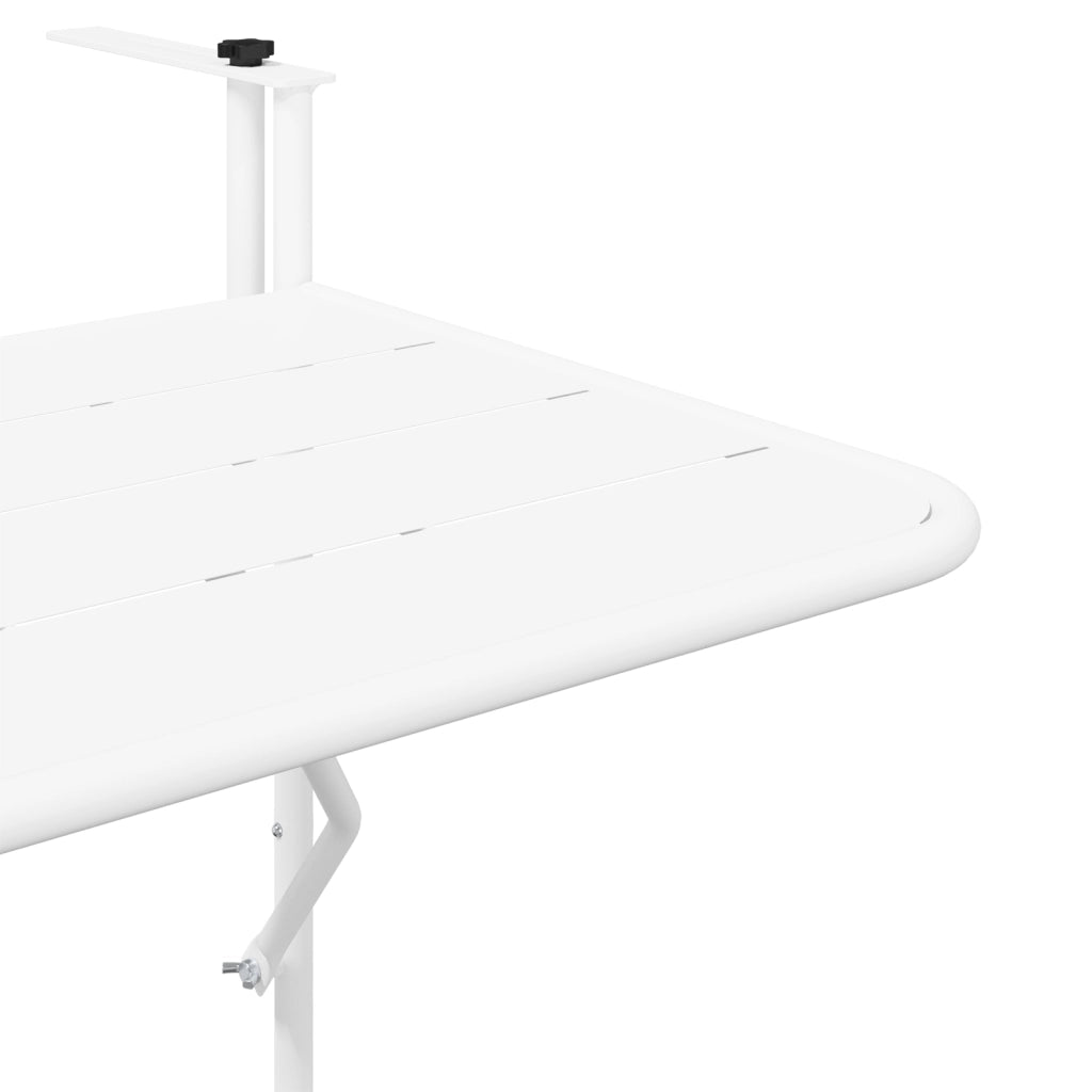 Tavolo da Balcone Pieghevole White 60x40 cm in Acciaio