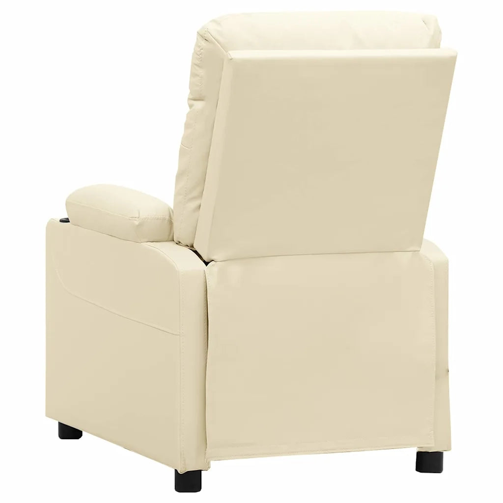Divano Sedia-Poltrona Reclinabile Elettrica Crema in Similpelle 158653