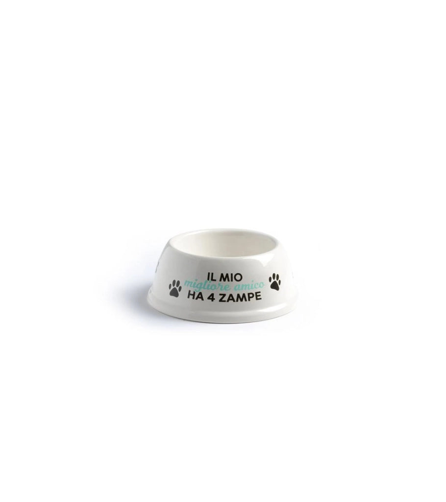 Ciotola per cani in ceramica con scritta il mio migliore amico ha 4 zampe
