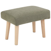 Poggiapiedi in poliestere verde con gambe in legno Camera da letto Soggiorno Accessori per sedersi