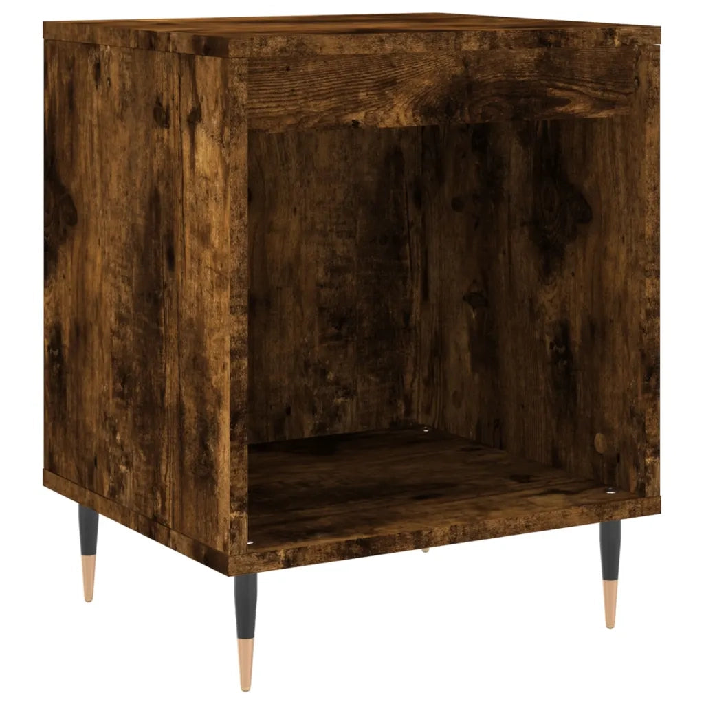 Comodini 2pz Rovere Fumo 40x35x50 cm in Legno Multistrato 830711