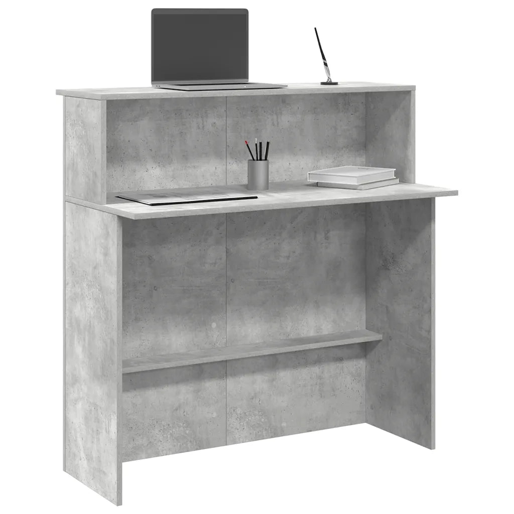 Banco Reception Grigio Cemento 100x50x103,5cm Legno Multistrato 859027