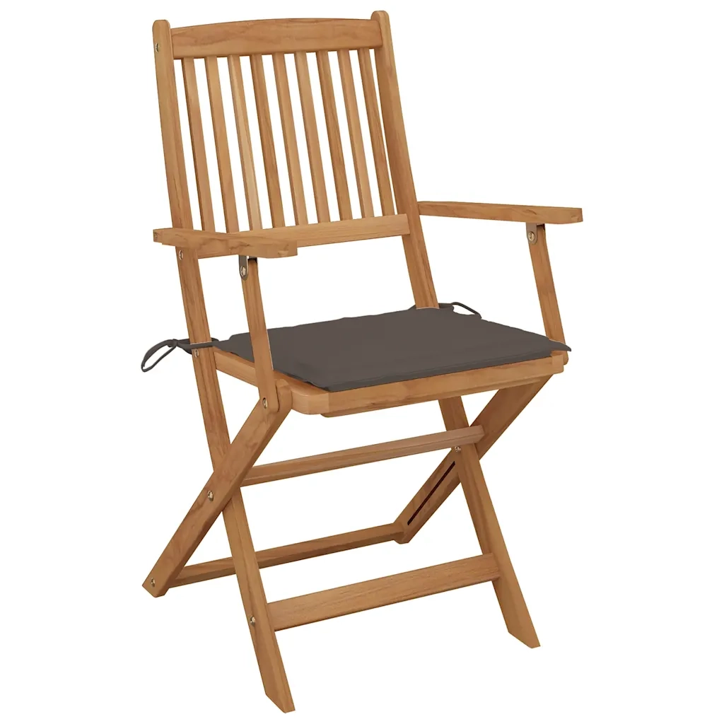 Sedie da Giardino Pieghevoli 8 pz con Cuscini Massello Acacia cod mxl 17531