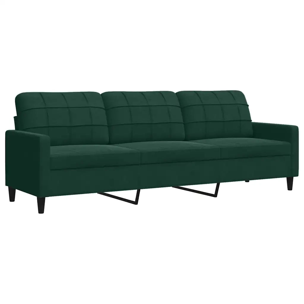 Set di Divani 3 pz con Cuscini Verde scuro in Velluto