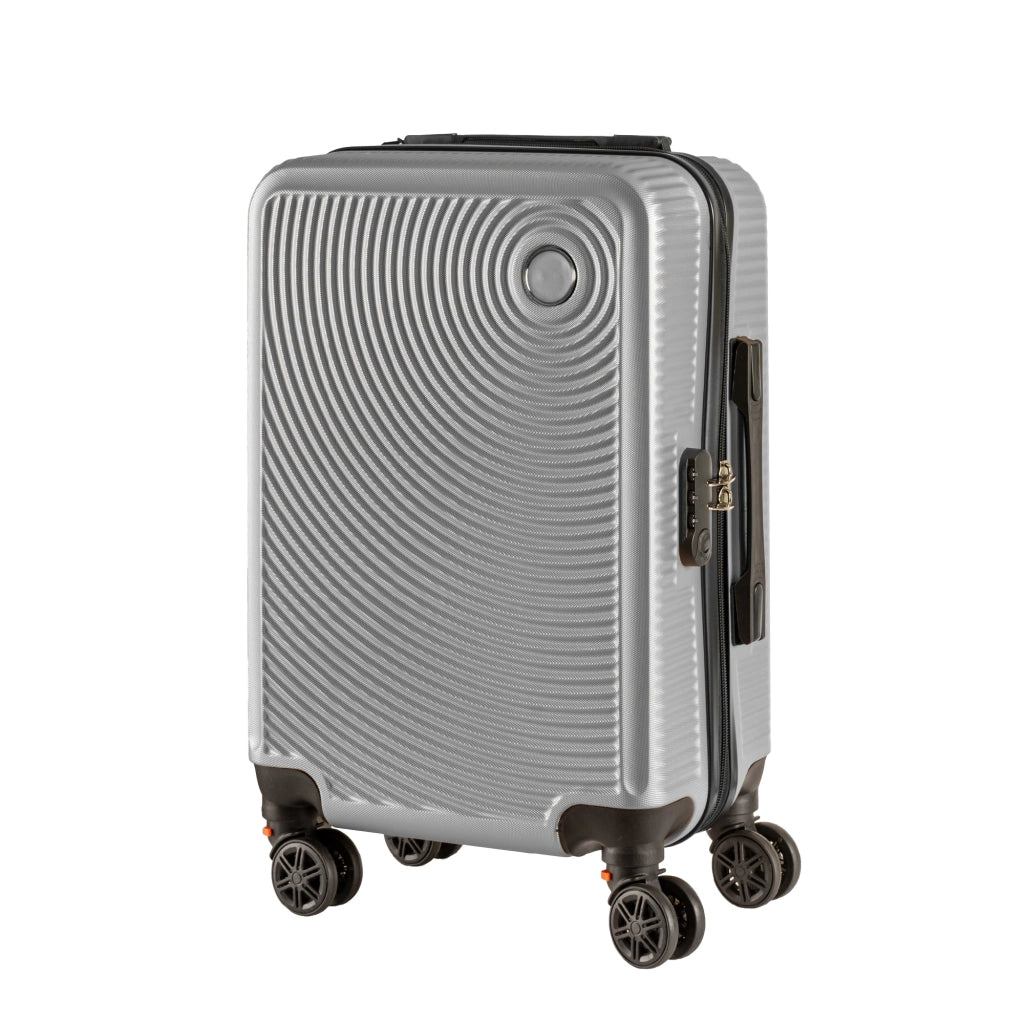 Trolley Bagaglio Mano Rigido 54x33x22 Piccolo Ultraleggero Valigia In Abs Con 4 Ruote Rimovibili Manico Chiusura Di Sicurezza Per Compagnie Low Cost Economy Zaino Da Viaggio Grigio
