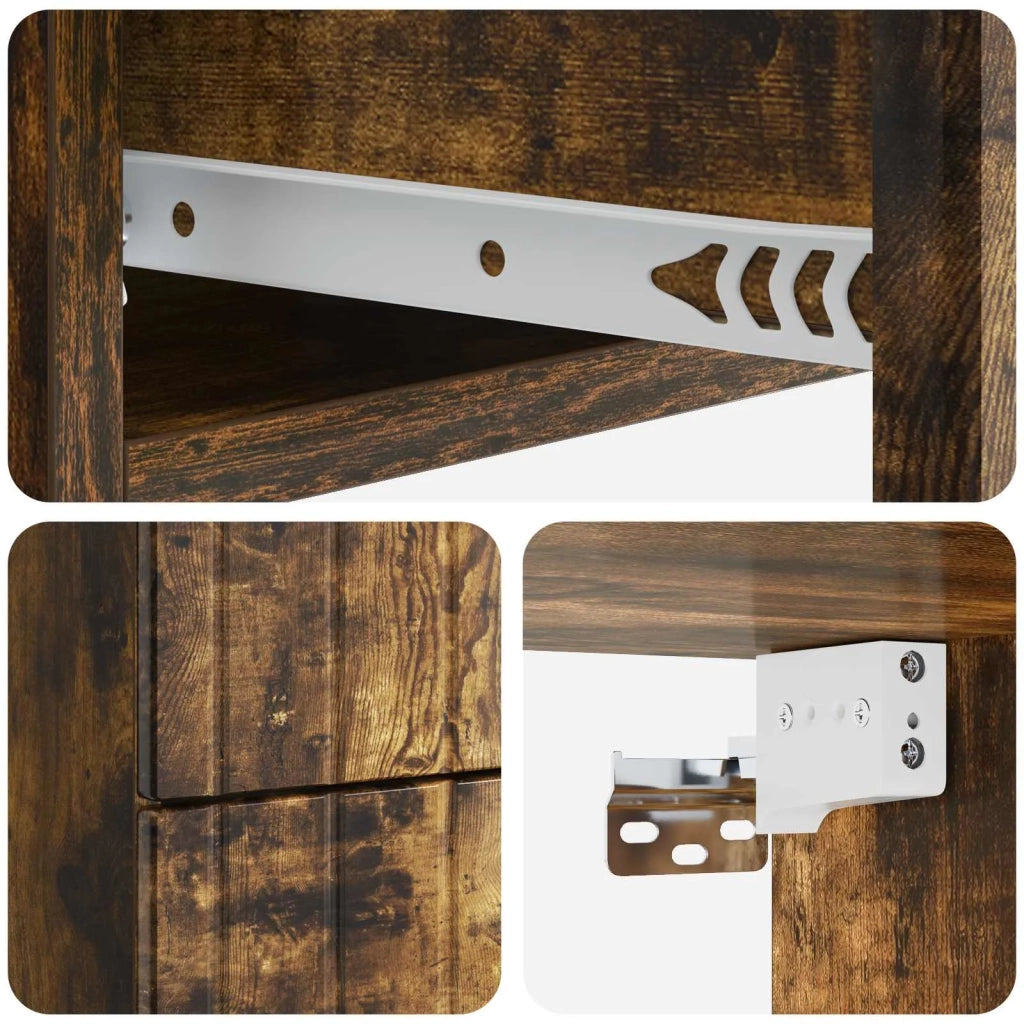 Mobiletto da notte a muro 2 pcs Rovere Fumo 33 x 34,5 x 43 cm 898306