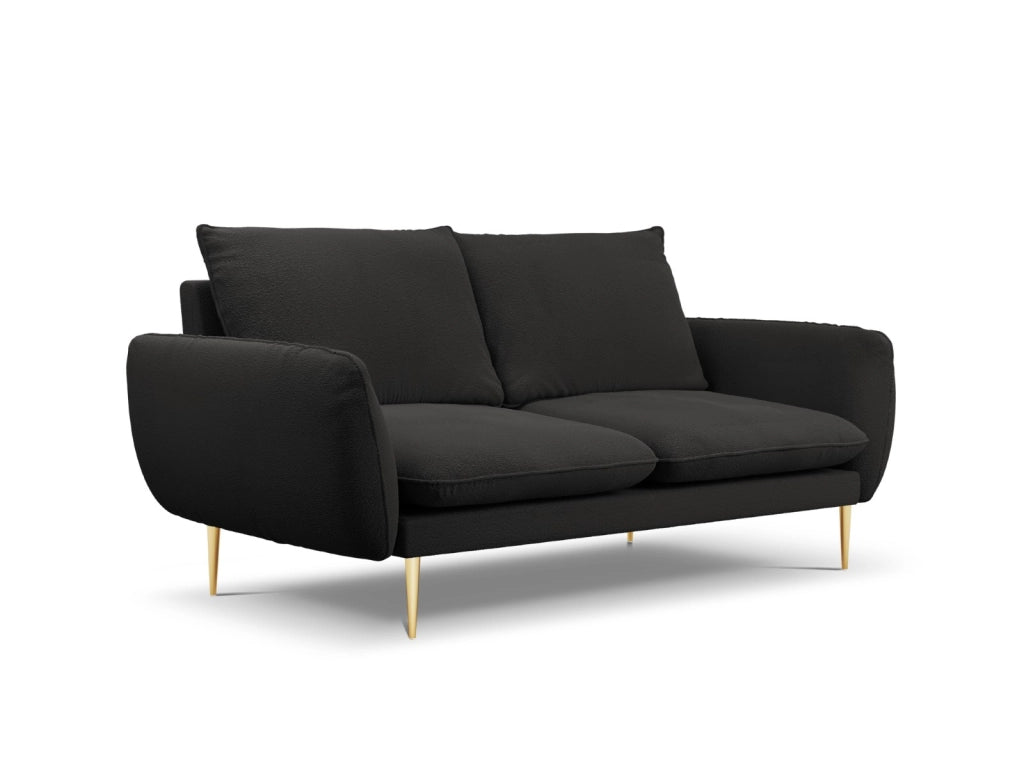 Cosmopolitan Design - Divano "Vienna" 2 posti in bouclé nero 