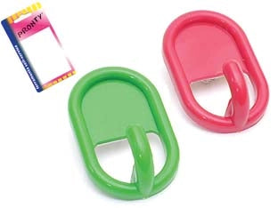 GANCI ADESIVI OVALI IN PLASTICA IN BLISTER- - mm.45, in bl. 2 pz. - 12 blister