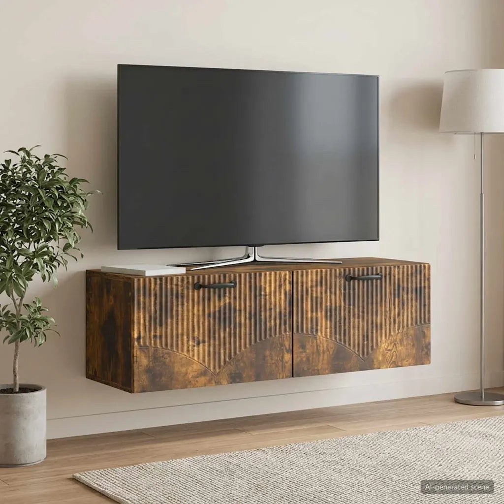 Mobile Porta TV da Muro Rovere Fumo 98 x 31 x 30 cm 899070