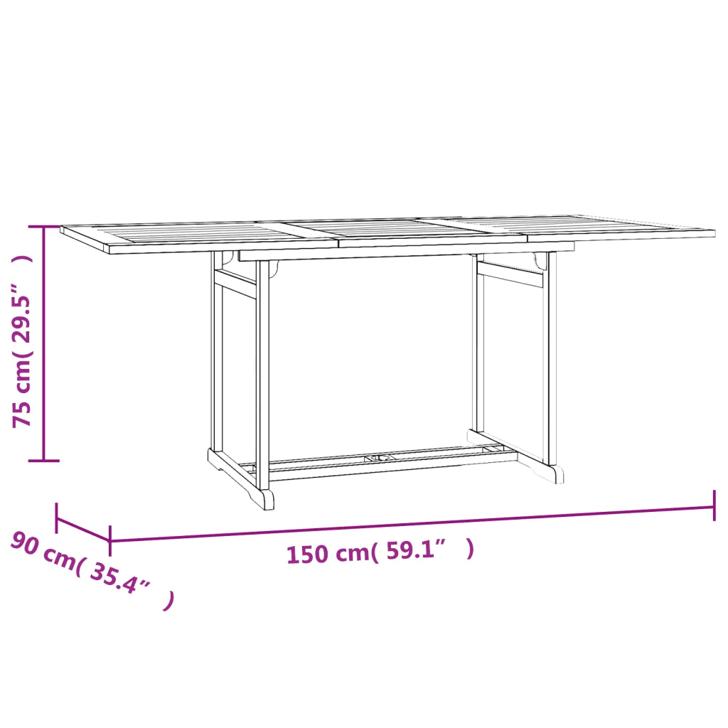 Set da Pranzo da Giardino 7 pz in Legno Massello di Teak 3154918