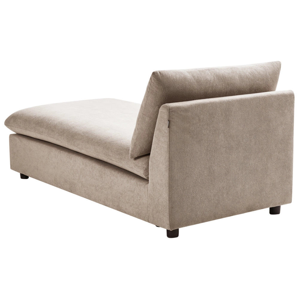 Chaise Lounge in poliestere tortora imbottito senza braccioli Mobili per il soggiorno moderni e alla moda