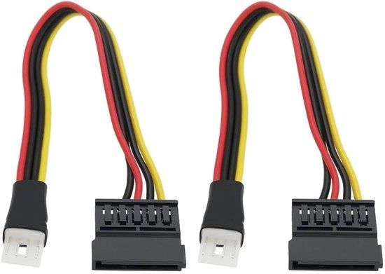 Adattatore Convertitore Cavo per Alimentazione - 2 pezzi - Floppy Maschio a SATA Femmina - Compatibile con Dischi Floppy - 22cm