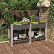 Fioriera Rialzata Giardino con Ripiano Grigia 150x50x75 cm WPCcod mxl 121341