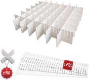 Sistema di Organizzazione per Cassetta - Divisori per Cassetta in Plastica Flessibile per Intimo e Calze - 20 Pezzi con 10 Viti a Croce - Blu