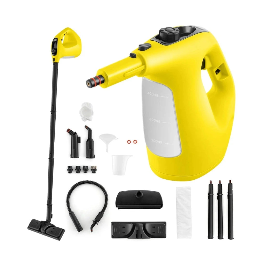 Pulitore a vapore portatile 33 x 13 x 24,5 cm potente pulizia multisuperficie giallo PP 20_0012913
