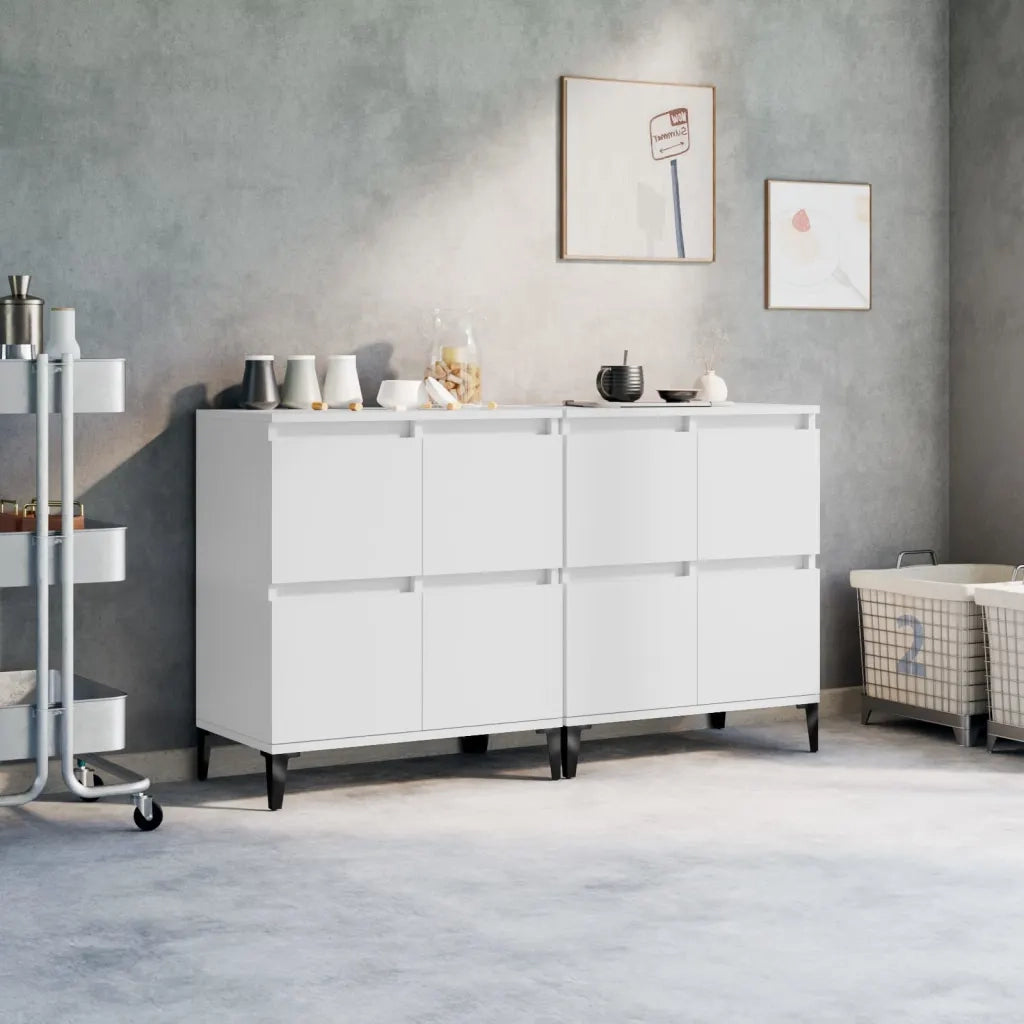 Credenze 2pz Bianche 60x35x70 cm in Legno Multistratocod mxl 101498