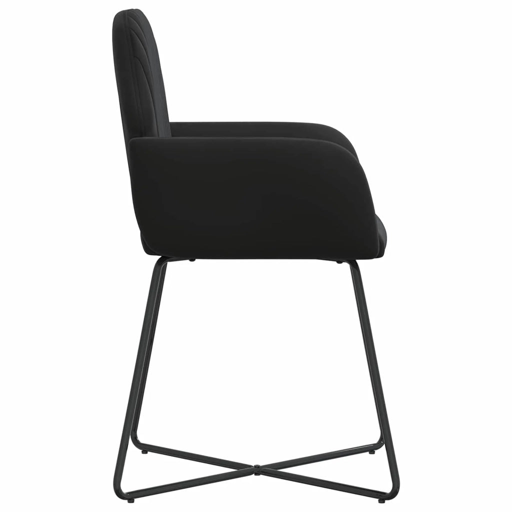 Sedie da pranzo 2 pcs Velluto (V) Nero 55 x 50 x 84 cm 42034371