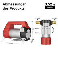 Pompa autoadescante per trasferimento diesel gasolio 12V / 160W 40 l/min