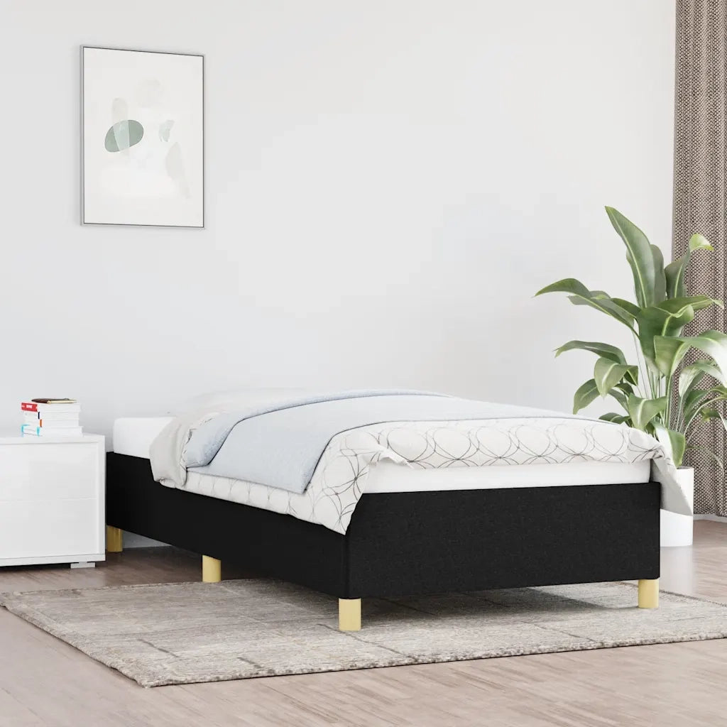Giroletto senza Materasso-Struttura Letto Nero 100x200 cm in Tessuto 301731
