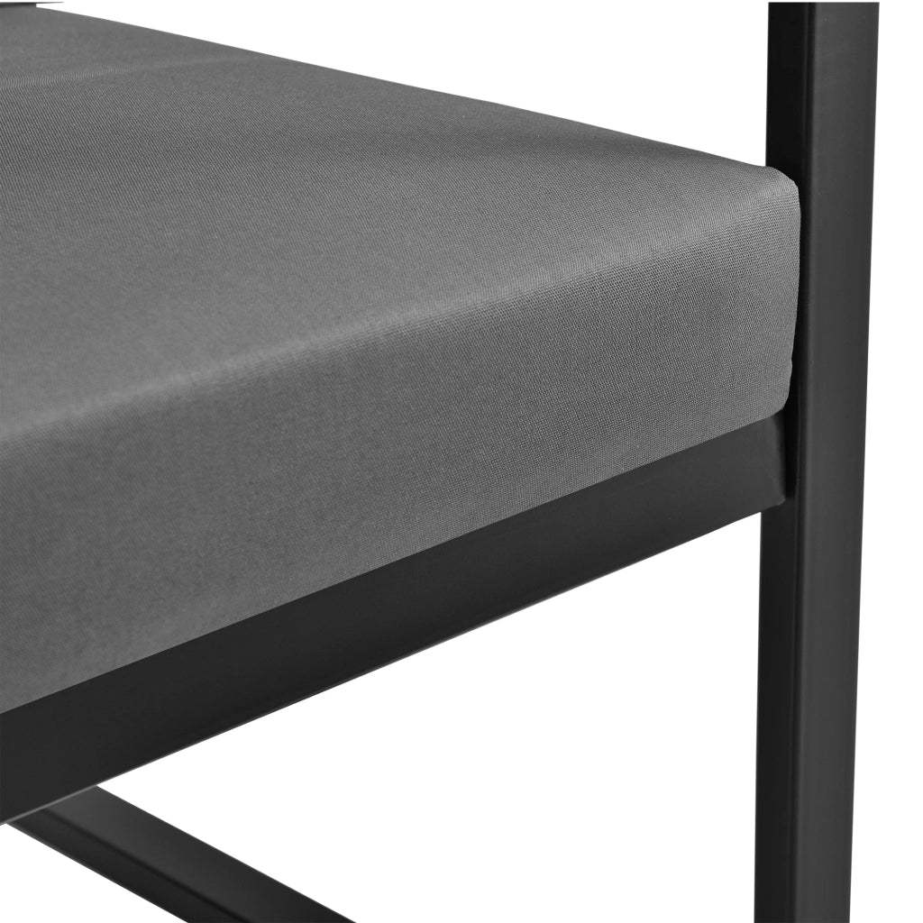 Divano da giardino con cuscini grigio scuro 70 x 114 x 60 cm nero 03_0006708