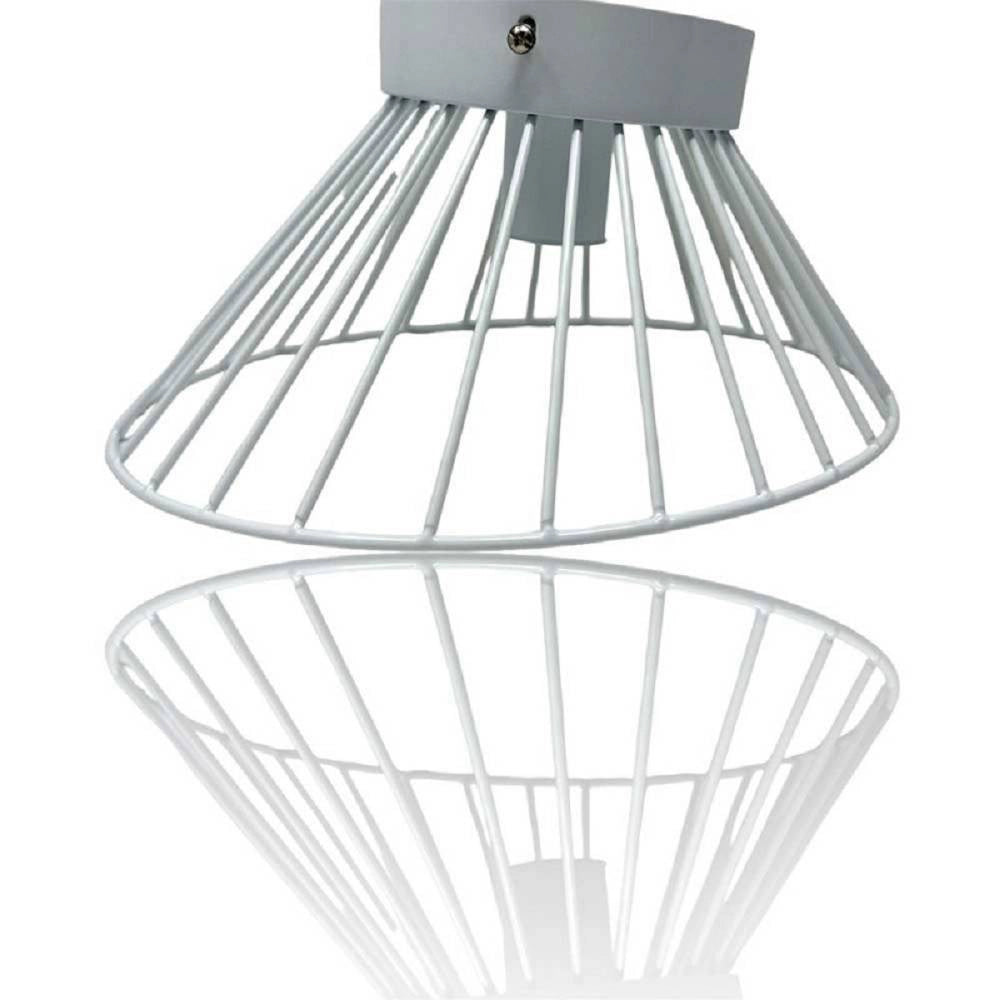 Trade Shop - Plafoniera Paralume Metallo Lampadario Lampada E27 Decorativa Contemporanea C70 - Bianco