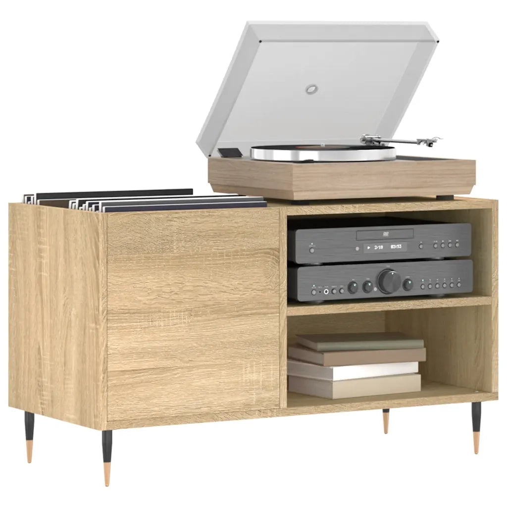 Mobile Porta Dischi Rovere Sonoma 85x38x48 cm Legno Multistrato 831695