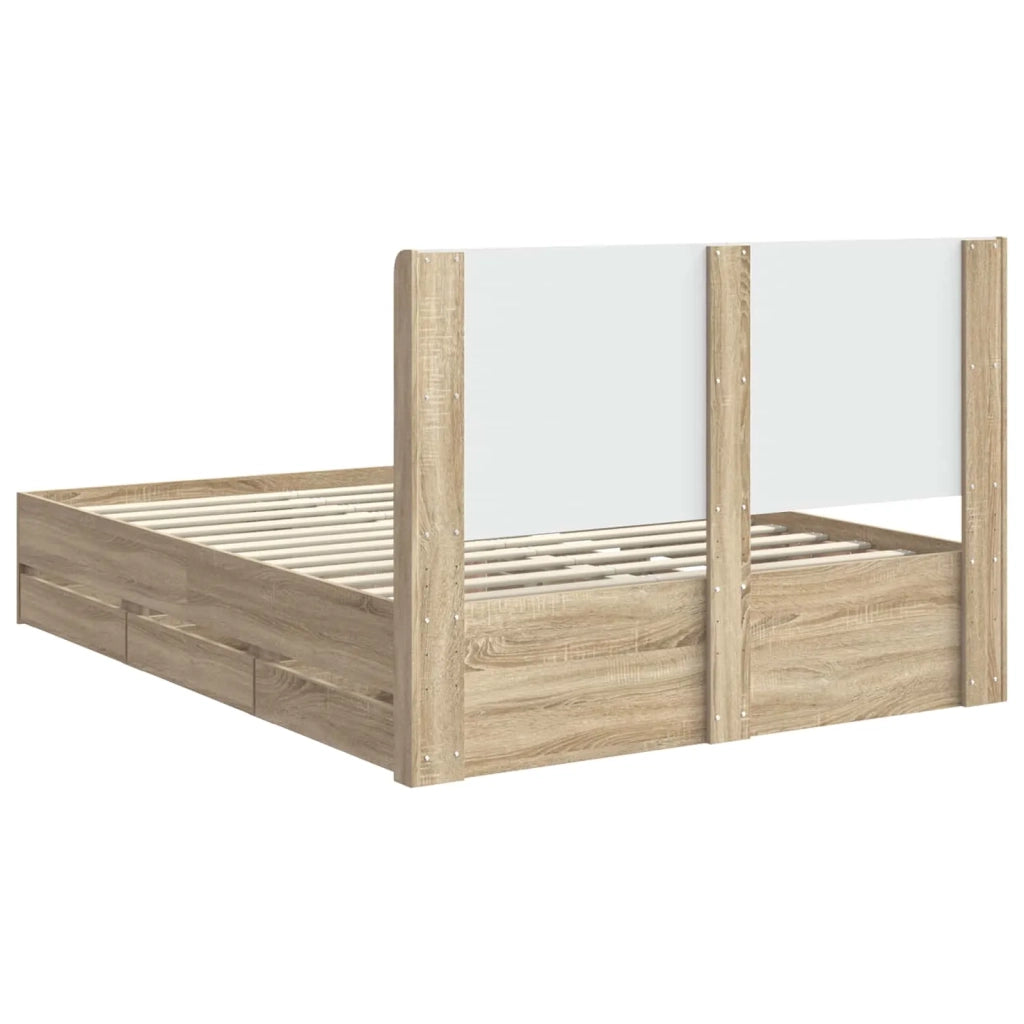 Struttura del letto con stoccaggio e testata Rovere Sonoma 3413937