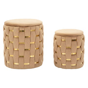 Kasane, Pouf Contenitore set da 2, 37x37x42h cm Rosa