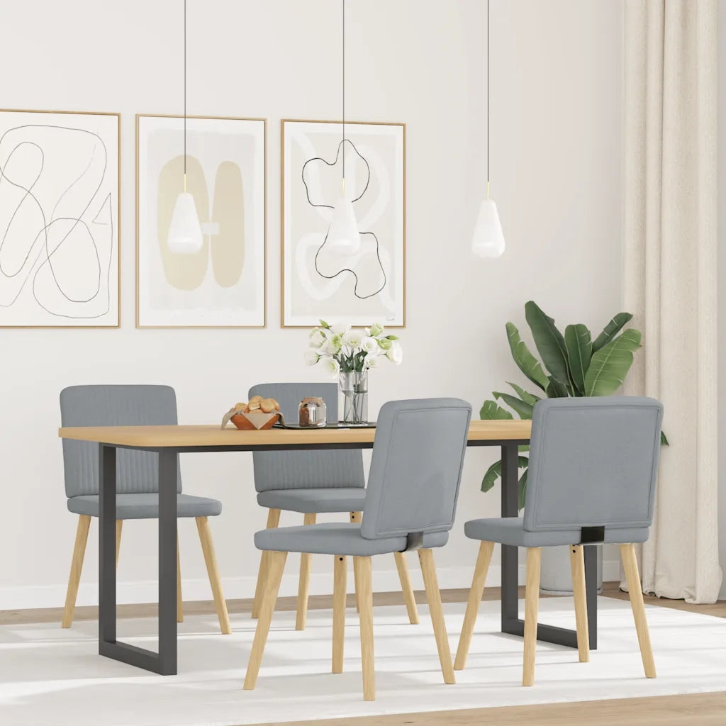 Sedie da Pranzo 4 pz Grigio Chiaro in Tessuto 3315297