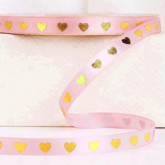 Tessuto di seta 10 mm x 50 m - nastro decorativo per matrimonio, San Valentino, compleanno - rosa