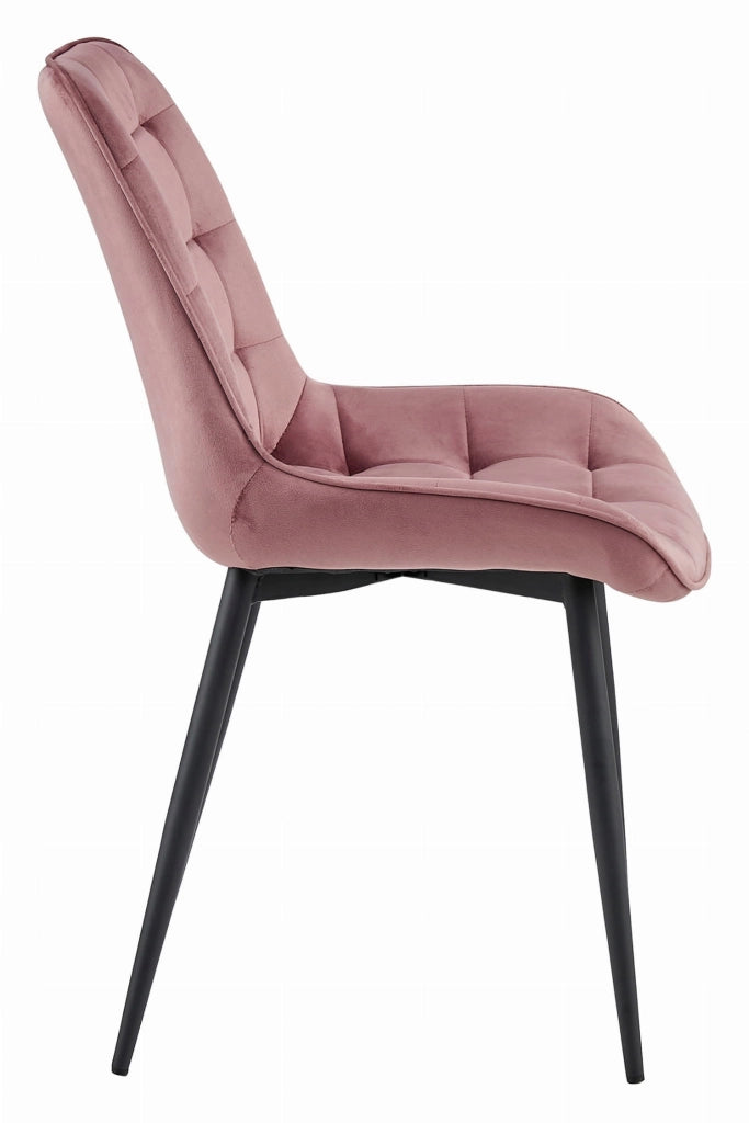 Sedia VALORA BERA - Velluto rosa scuro con gambe nere