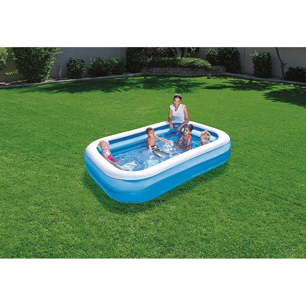 Trade Shop - Piscina Gonfiabile Family Rettangolare A 2 Anelli 262x175x51cm 54006 Per Bambini -