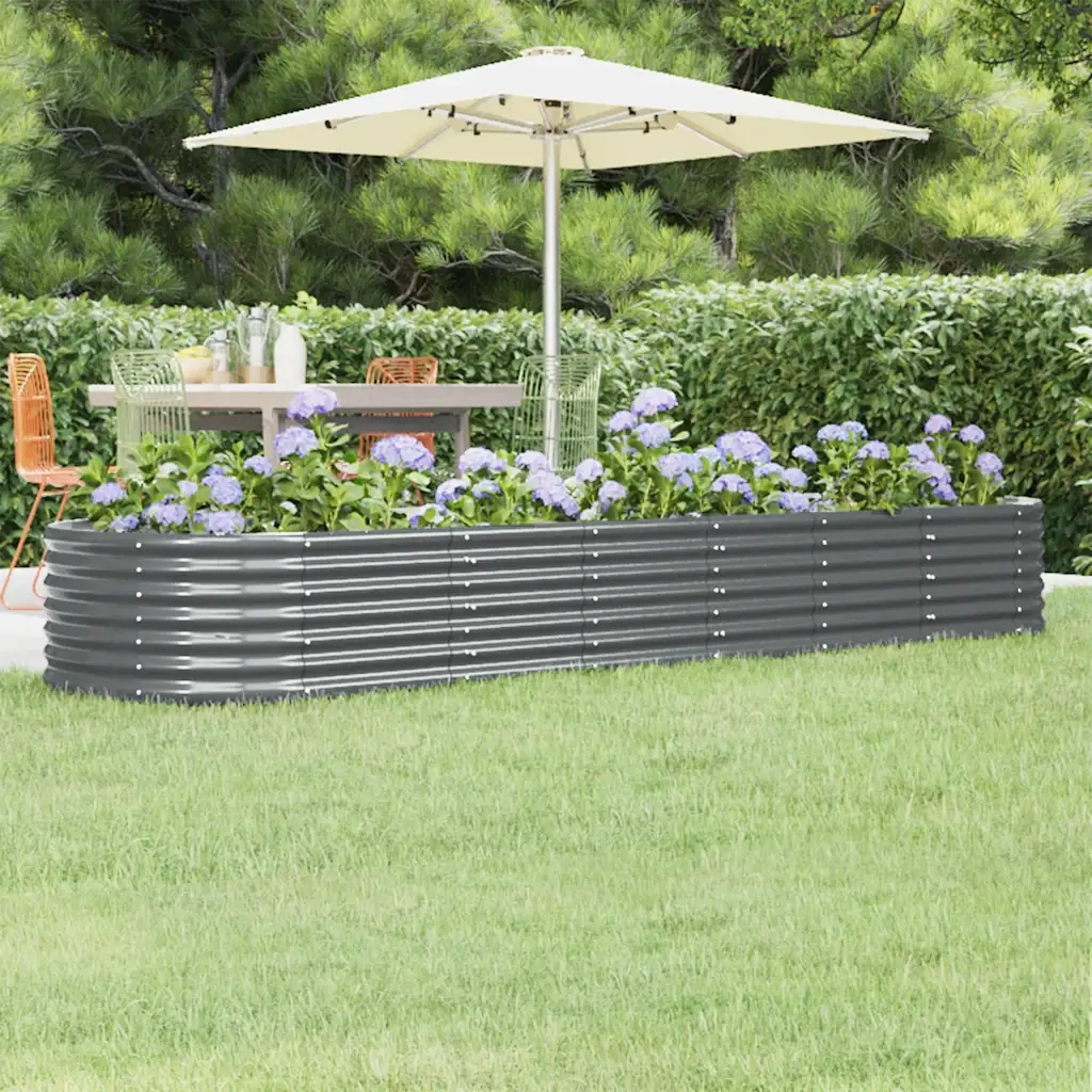 Letto da Giardino in Acciaio Zincato 296x80x36 cm Antracite 318926