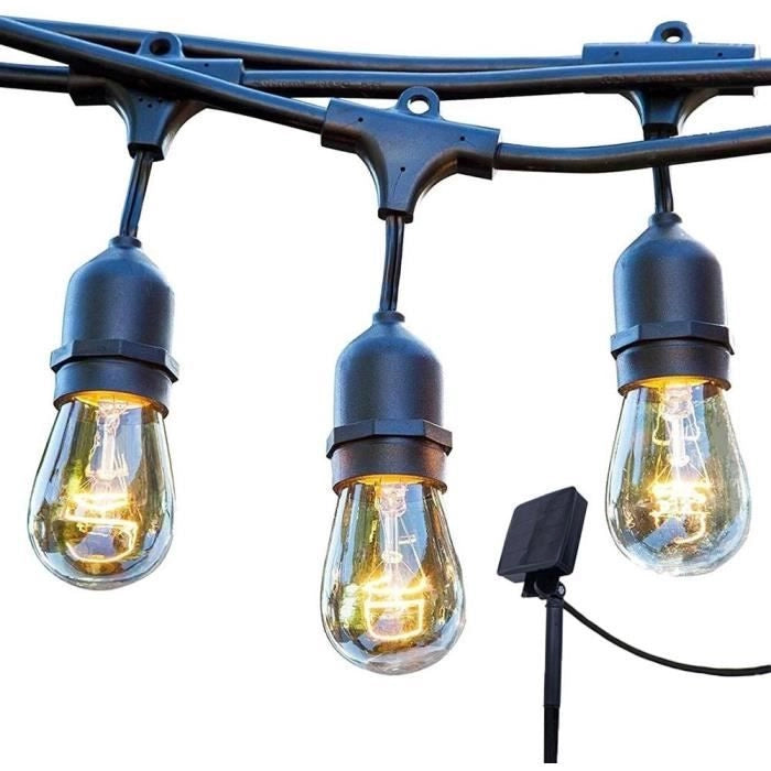 Ghirlanda di luci solari - LUMISKY - MAFY SOLAR - 6,50 m - 10 lampadine a filamento vintage - LED bianco caldo