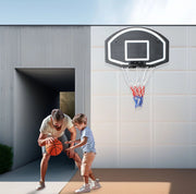 Canestro da basket a parete nero con tabellone 72,39x45,72 cm